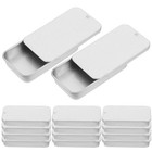20 Pcs Slide Top Tin Boxes Metal Storage Craft Organizer Small Container