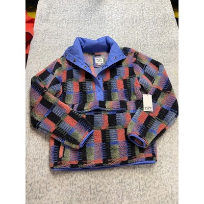 Billabong Adventure Division Switchback Pullover Fleece Multicolor Plaid Women S