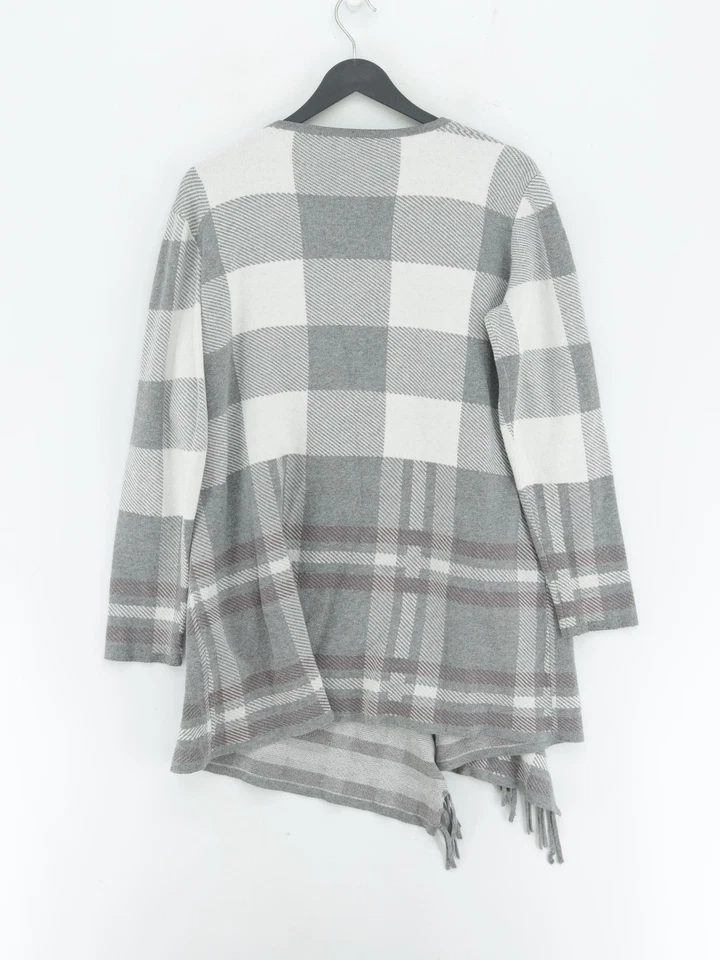 Cárdigan para mujer Isaac Mizrahi M gris algodón con nailon, rayón, viscosa Foto 2 de 4