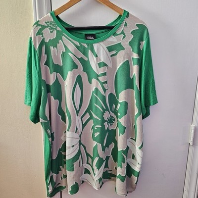 Ulla Popken Tropical Short Sleeve T-Shirt Womens Plus 20 22 Stretch Comfort
