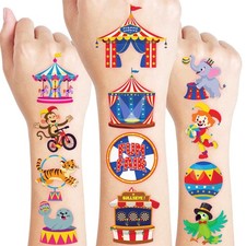 60 PCS Carnival Temporary Tattoos for Kids Multiple