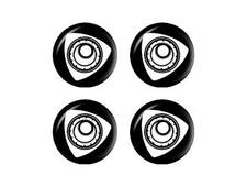 Rotary Rotor Engine RX-8 RX-7 White Wheel Center Cap 3D Domed Set of 4 Stickers