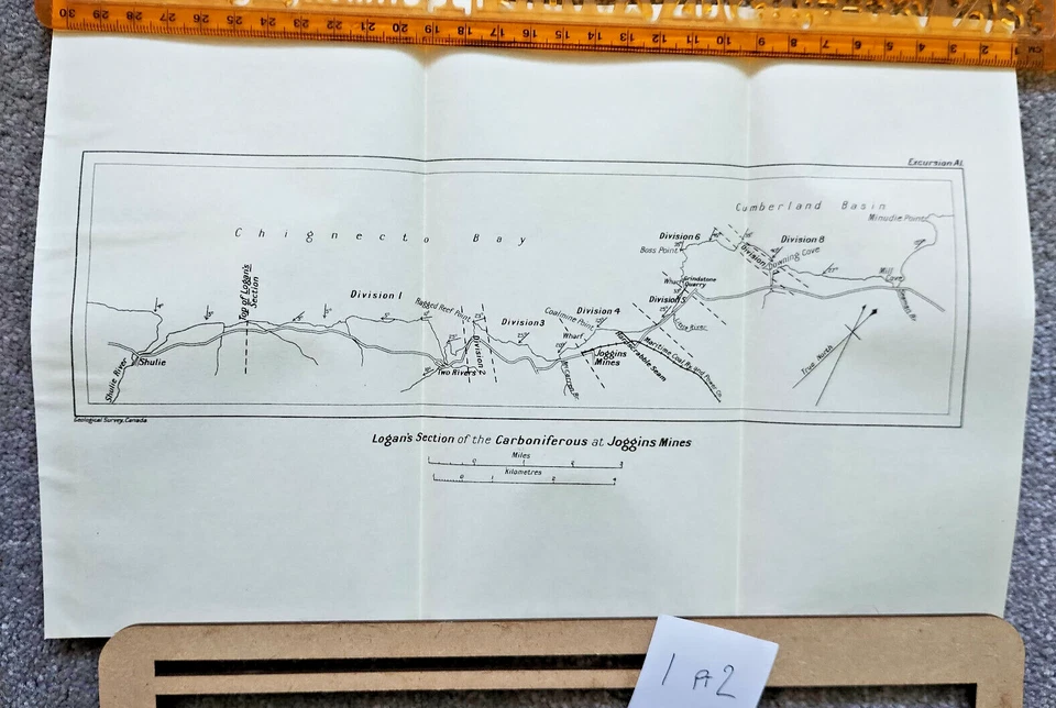 1913 Antique Geological Map of Joggins Mines, Nova Scotia  - Canada - Image 1 of 1