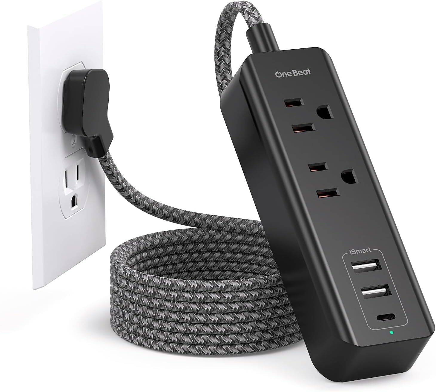 Cruise Essentials, USB C Travel Power Strip, Flat Plug Power Strip with 2 Out...