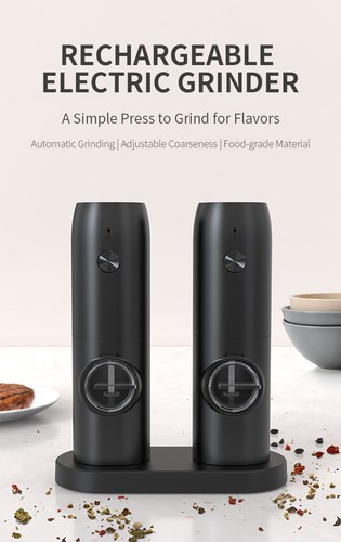 2PCS Electric Salt And Pepper Grinder Set, Rechargeable Salt & Pepper Mill NEW - Picture 6 of 18