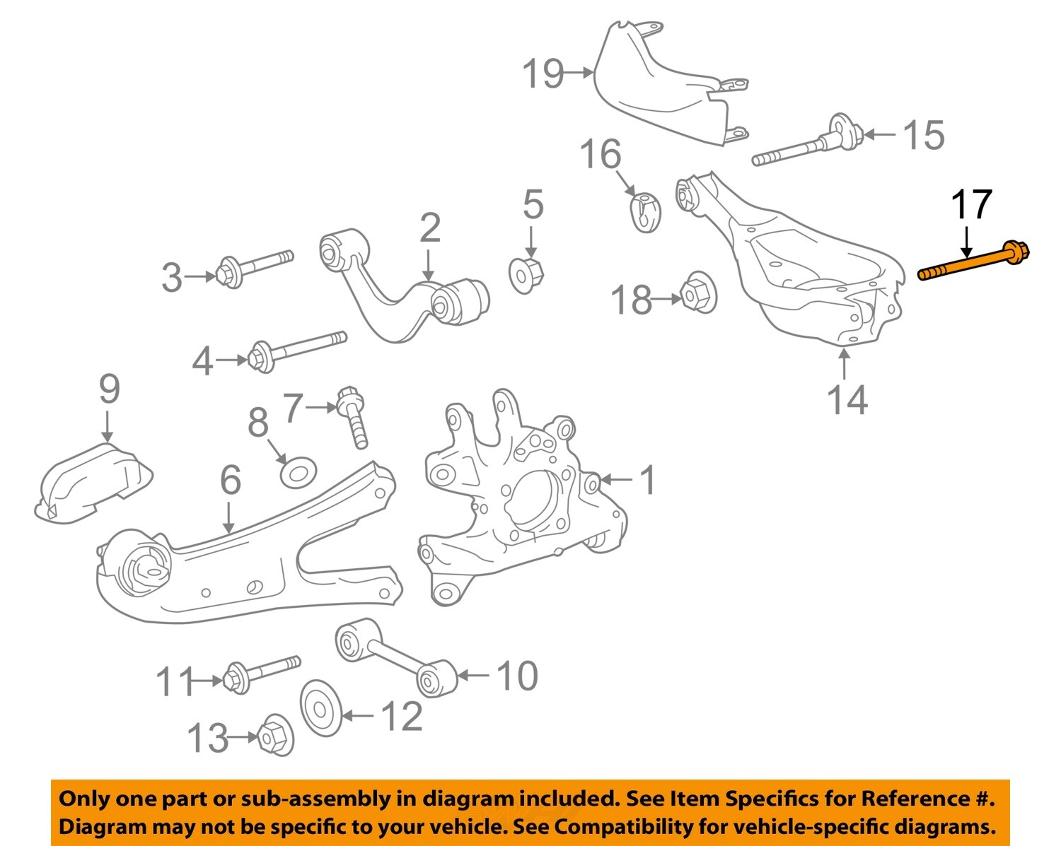 Lexus TOYOTA OEM 10-18 RX350 Rear Suspension-Lower Control Arm 