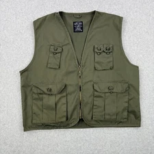 Mil Tec By Sturm Military Vest Mens 2XL Green Half Zip 5 Pocket Hunting Tactical