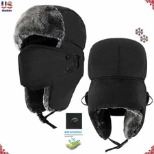 New Mens Winter Warm Russian Hat Trooper Snow Ski Ushanka Waterproof Warm Unisex