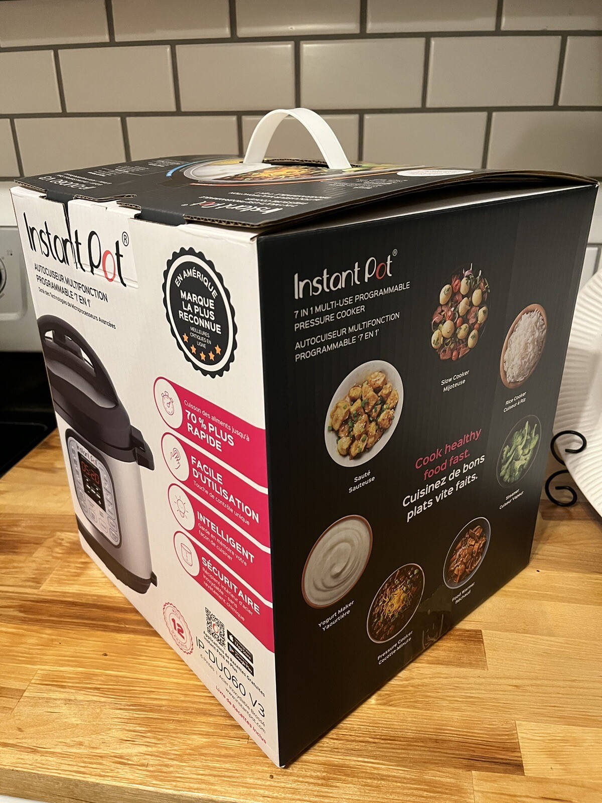 Instant Pot Duo IP-DUO60 V3 6 Quart 7-in-1 Electric Pressure Cooker Silver