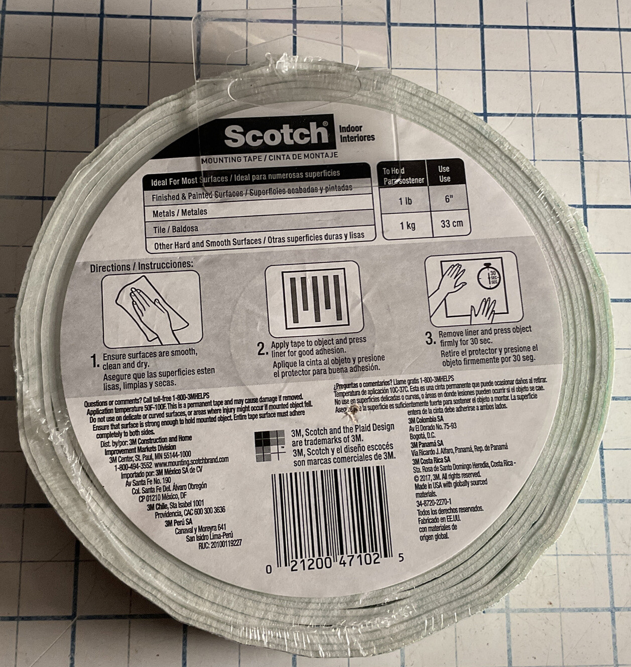 Scotch 110HLONGDC Indoor DoubleSided Mounting Tape Mega Roll 3/4 x