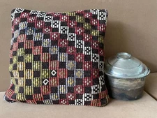 Antique Decorative handmade Turkish Kilim Pillow Cover 18x18  Kilim Sofa Pillow