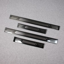 Ajuste para Nissan Rogue 2021-2025 placa de umbral de puerta exterior embellecedores negro acero inoxidable
