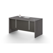 Image of Modern Grey Oak Executive Office Desk with Optional Pedestal & Desk High Return