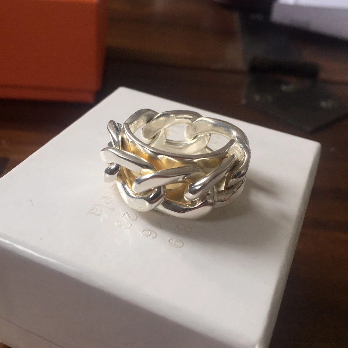 MAISON MARGIELA STEARLING SILVER CHAIN RING SIZE L | eBay
