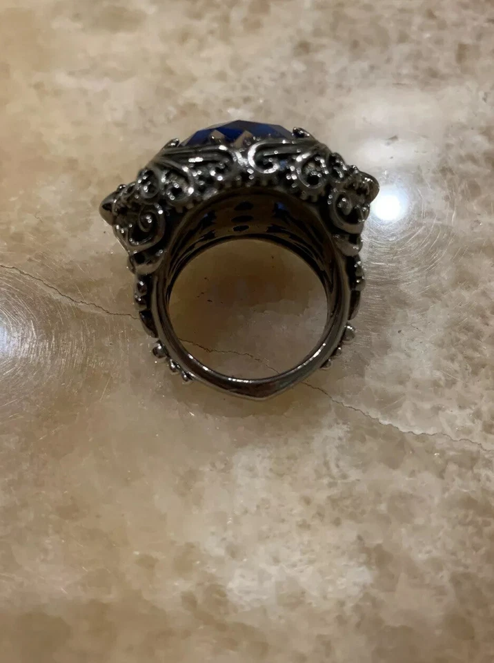 Nuevo Anillo Stephen Webster Plata Tiburones Mandíbula Ágata Azul Foto 4 de 4