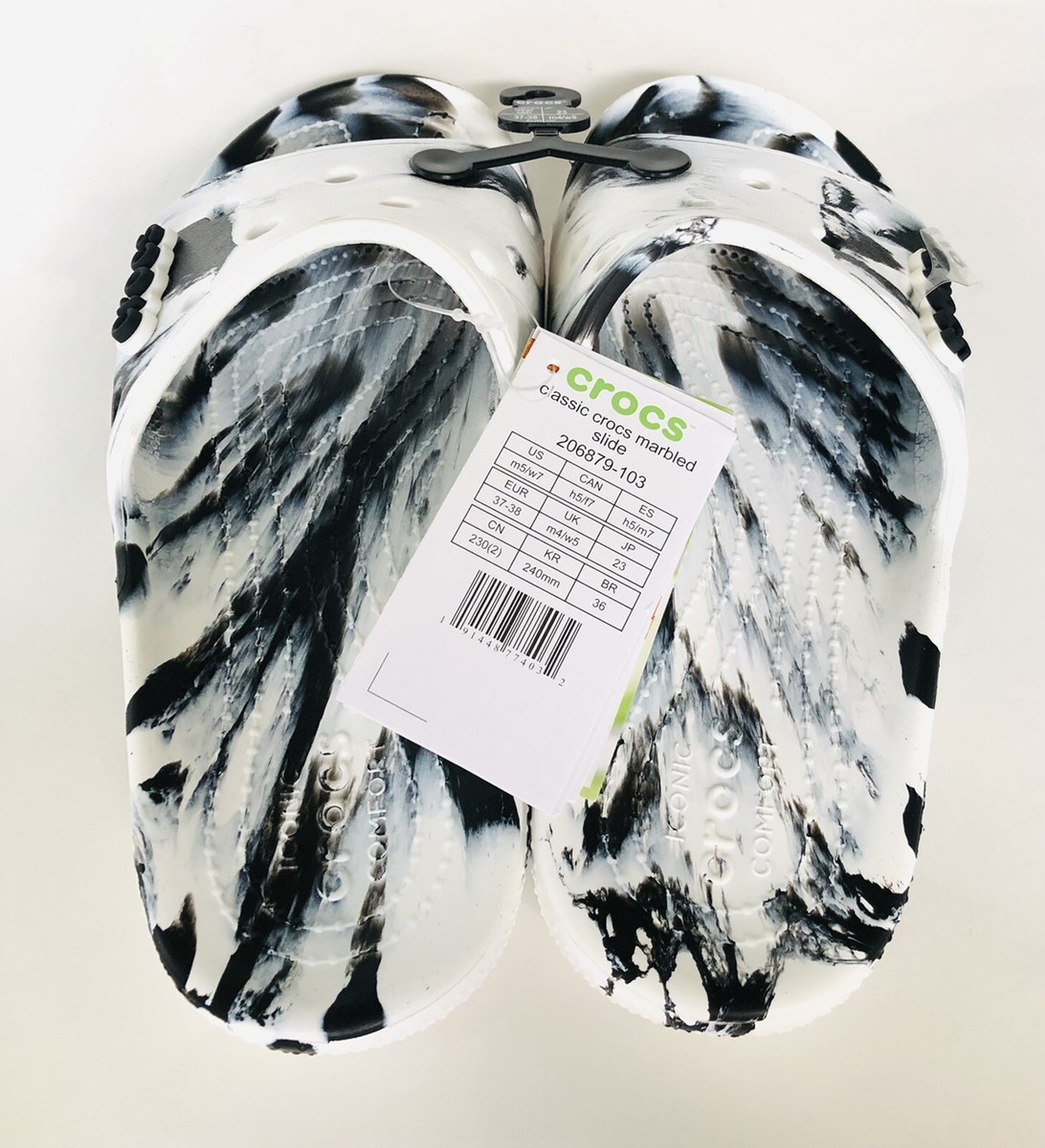 New Crocs Classic Marbled Slide Sandals Men's 5 , Women's 7