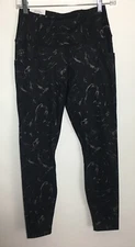 Womens Active Life PTD Tight Leggings Marbled Look Black Brown Size Small