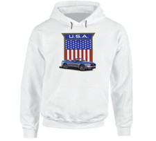 Mustang American Muscle Usa Flag Crest Premium Gift Hoodie