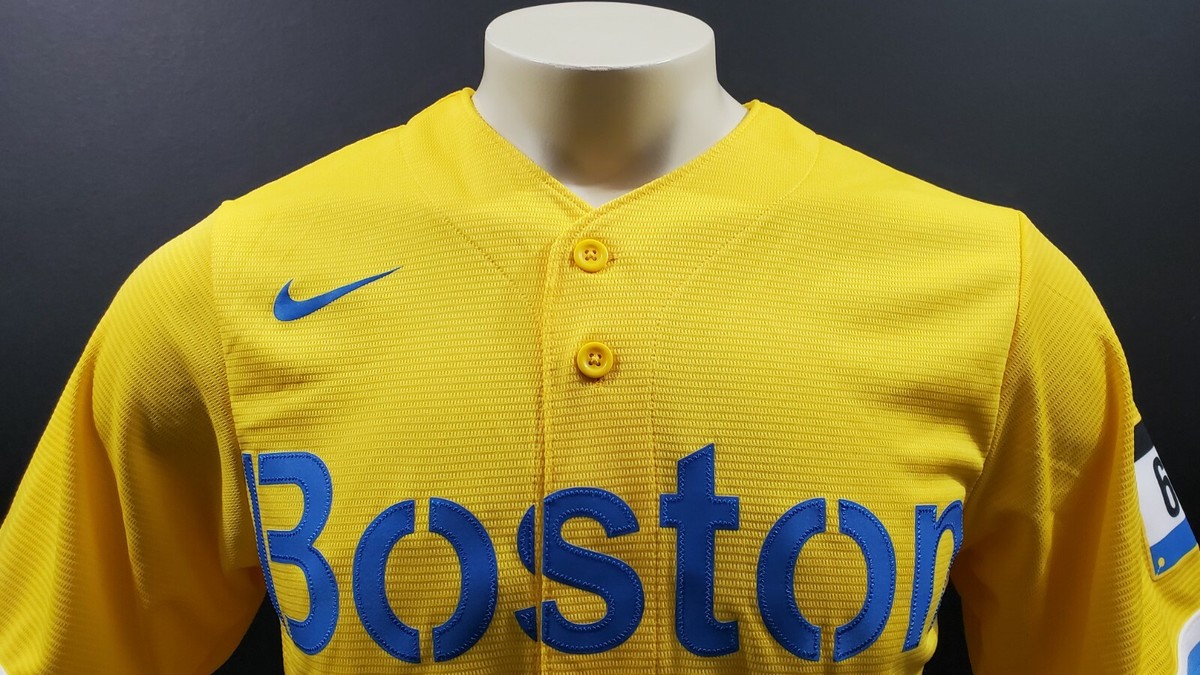 Nike Boston Red Sox City Connect Jersey, Yellow/Blue, Size S