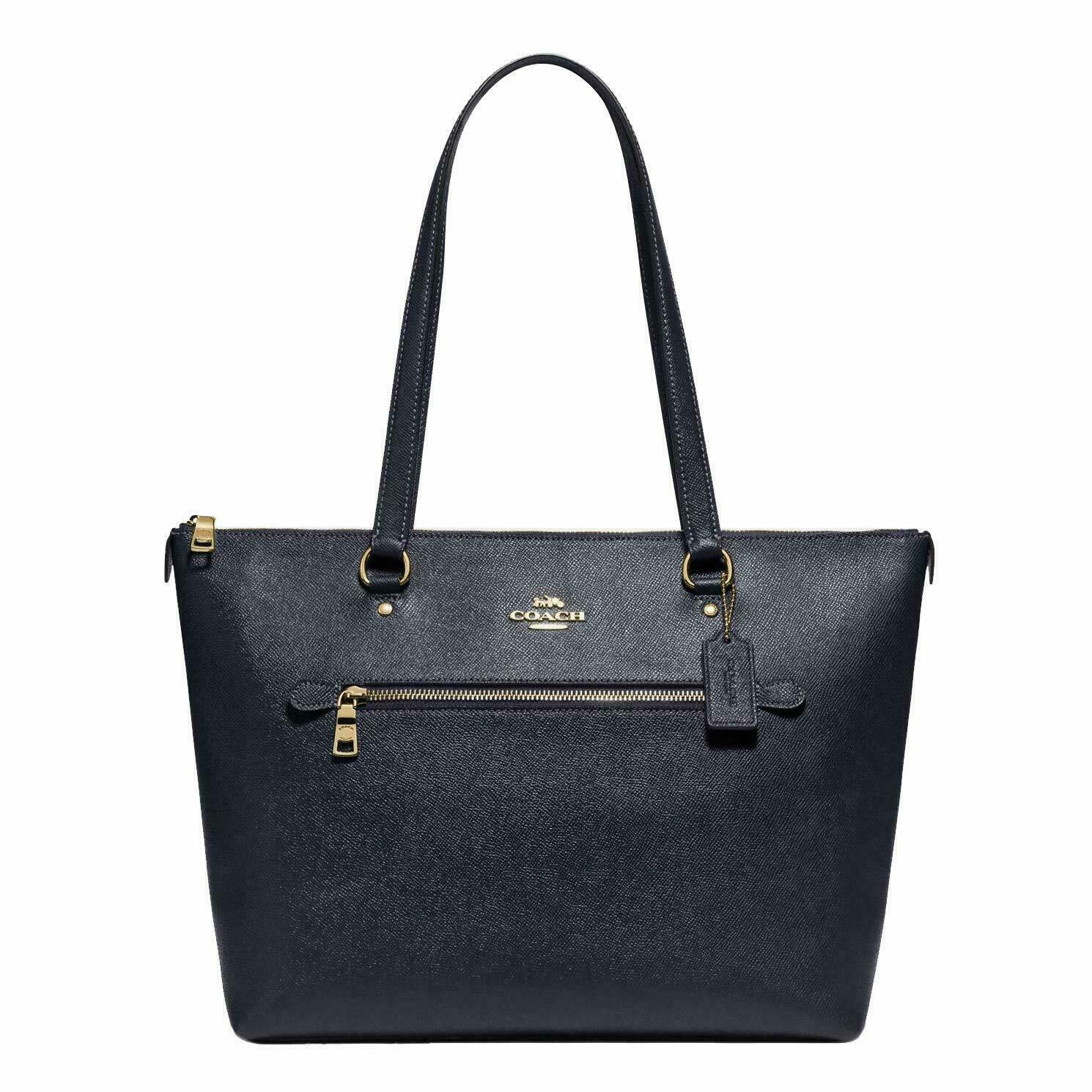 COACH 79608 Crossgrain Leather Gallery Tote IM/MIDNIGHT 