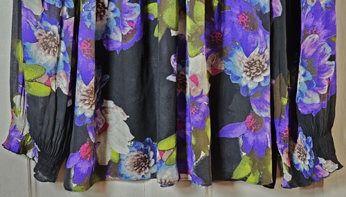 VTG Allison Taylor Blouse XL Accordion Colorful Floral Festival Fairycore Boho - Picture 9 of 17