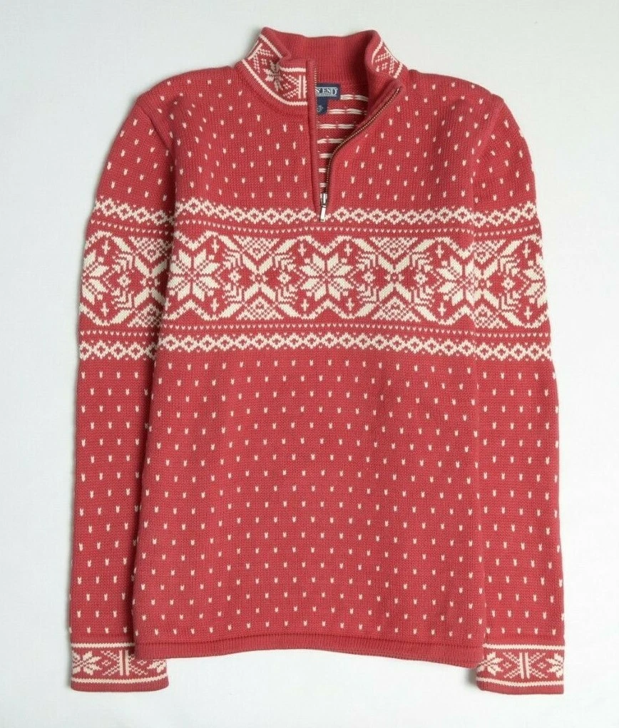Fair isle zip clearance sweater