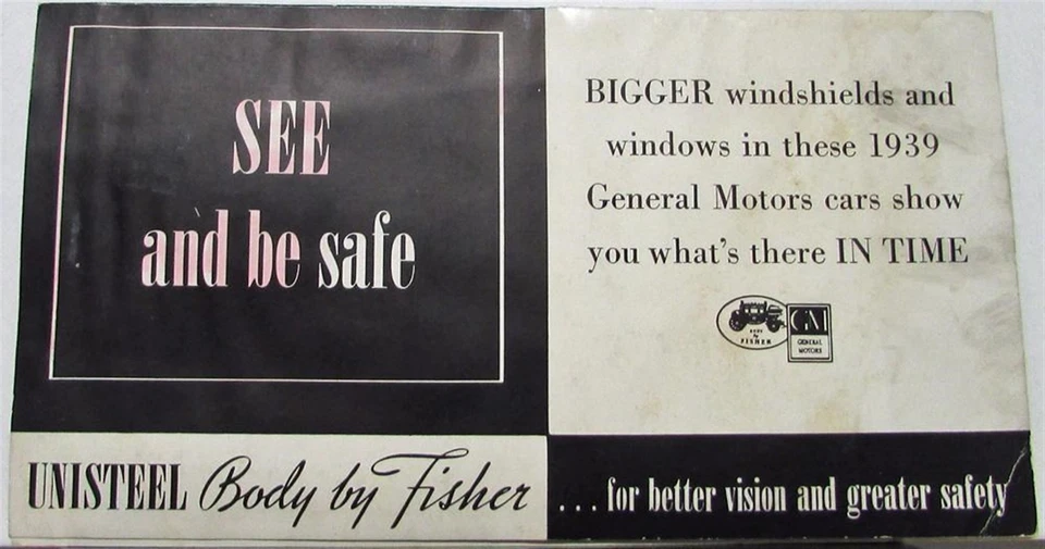 Oldsmobile Series 70 y 80 1939 parabrisas de Fisher Sales carpeta original Foto 4 de 4