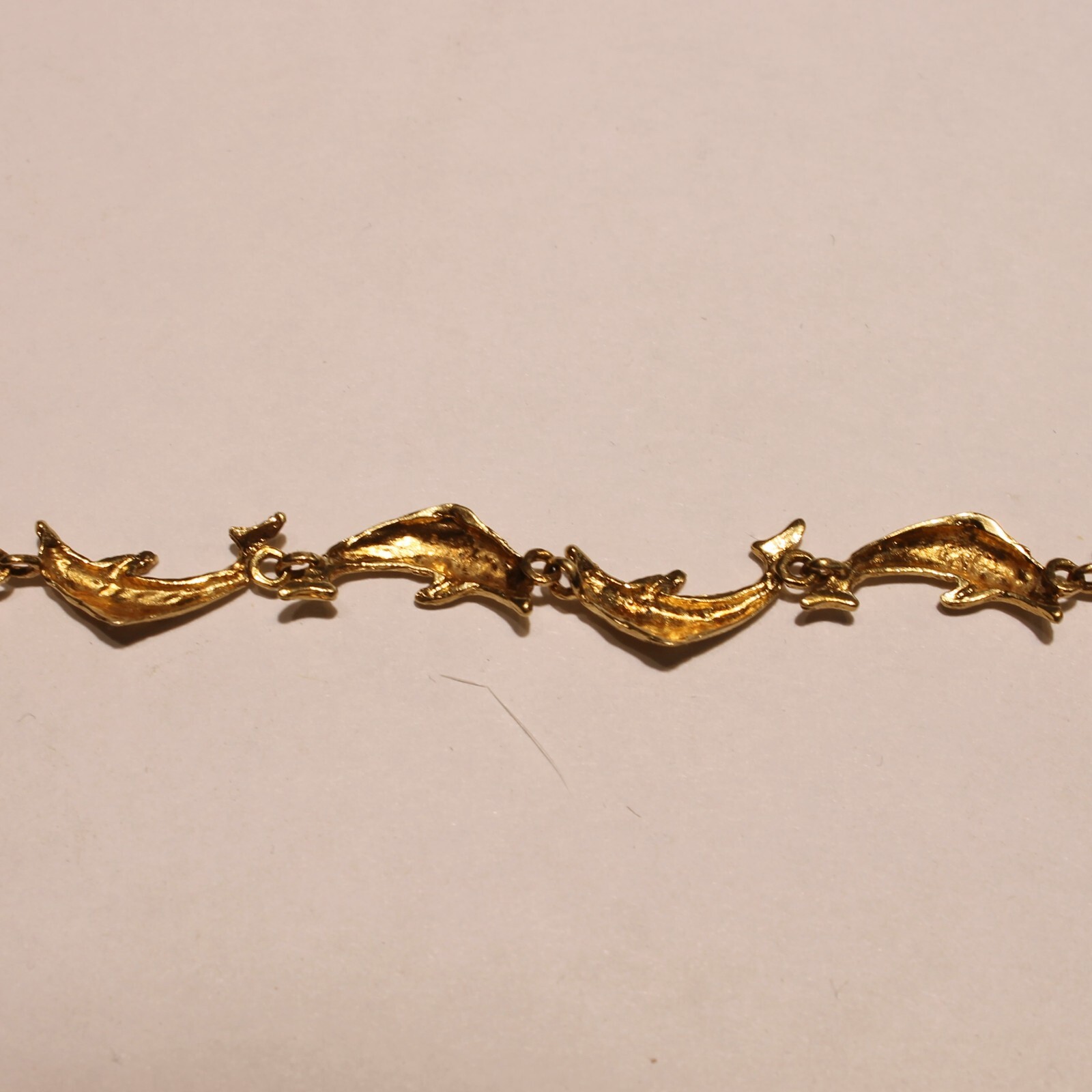 GOLDEN 14k Yellow Gold Dolphin Link Bracelet eBay