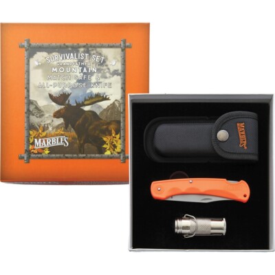 Marbles Grandfather Mountain Set Folding Knife 3.75'' Stainless Blade ABS Handle