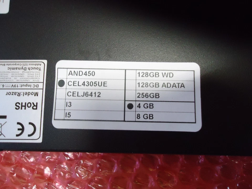 Touch Dynamic Razor PC CEL4305UE 4GB RAM NO Hard Drive Windows IOT 10 OS - Image 3 of 4