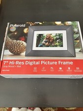 7  Hi-Res Digital Picture Frame, Gray Wood  Mat - Polaroid NIB FREE Ship 