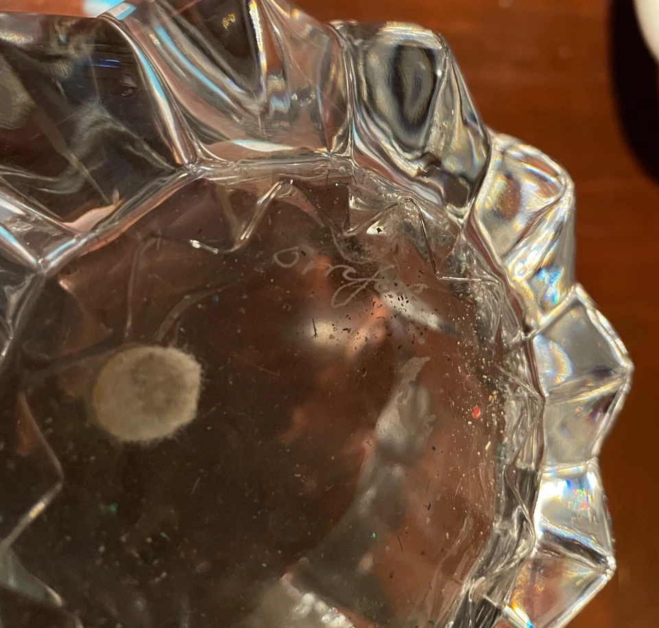 ORREFORS "CORONA" Cuenco de Cristal Pesado ~ Firmado Foto 3 de 3