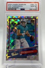 2020 Panini Donruss Tua Tagovailoa The Rookies Holo Rookie Card - PSA 10. rookie card picture