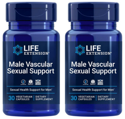 MALE VASCULAR SEXUAL SUPPORT 60 Vegetarian Capsules 100mg LIFE EXTENSION