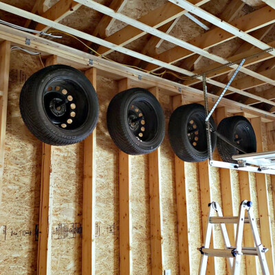 Tire Rack Wall Mount Fibrehead Fh-4wh Flush Wheel Hangers Set