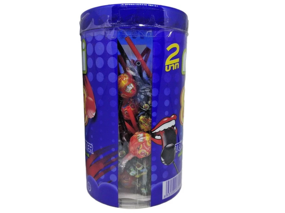 2x Mini Chupa Chups Lollipops Cola Fruit Creamy Flavor Tongue Painter Box of 50p - Image 4 of 4