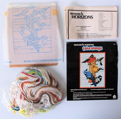 Tweeded Longstitch Kit Bird Feeder with Blue Jay by Monarch Horizons Take Alongs