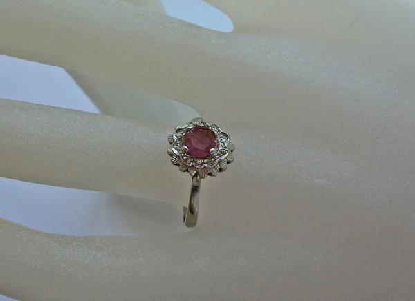 Ruby ring ring with ruby rubies brilliant in 18ct… - image 10