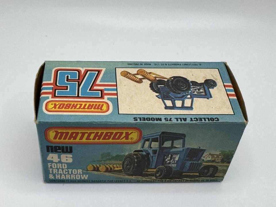Ford Matchbox Superfast #46 1978 vintage tractor y grada con caja original Foto 3 de 4