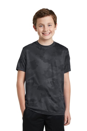 Sport-Tek YST370 Youth 100% Polyester High Performance Camohex Tee Top T-Shirt - Picture 6 of 14
