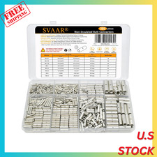 380PCS Non Insulated Butt Connectors Kit Butt Splice Connector Uninsulated Wire
