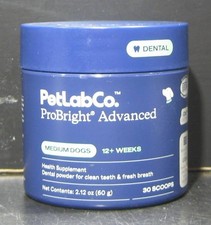 PetLab ProBright Advanced Dental Powder for Medium Dog 30 Scoops BB. 4/2026