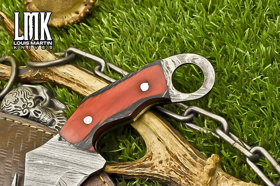 LMK Hand Forged Karambit Knife Twist Damascus Hard Wood Camping Razor Sharp - Image 4 of 4