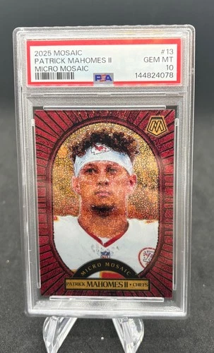 2025 Panini Mosaic Patrick Mahomes II #13 Micro Mosaic Prizm CASE HIT  PSA 10