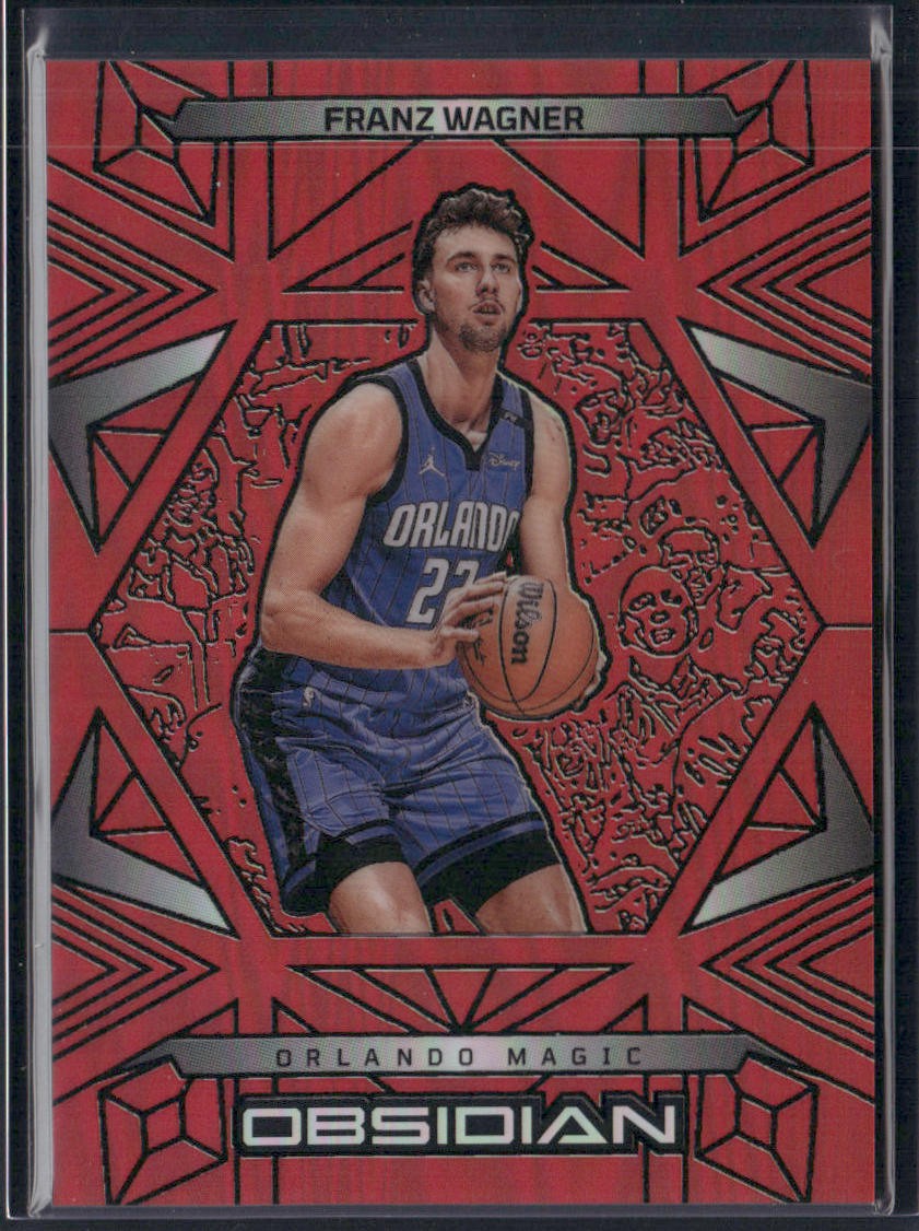 2024-25 Panini Obsidian #129 Franz Wagner Electric Etch Red Flood
