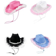 Women Party Headgear Western Cowgirl Hat Summer Cowboy Hat Trendy Western Cap