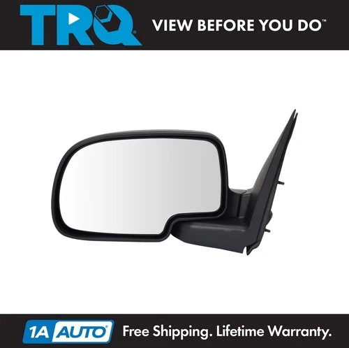 TRQ Flat Black Power Mirror LH Left for 99-02 Silverado Sierra Pickup Truck