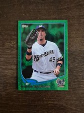 2013 Topps Travis Ishikawa Milwaukee Brewers Green Shimmer