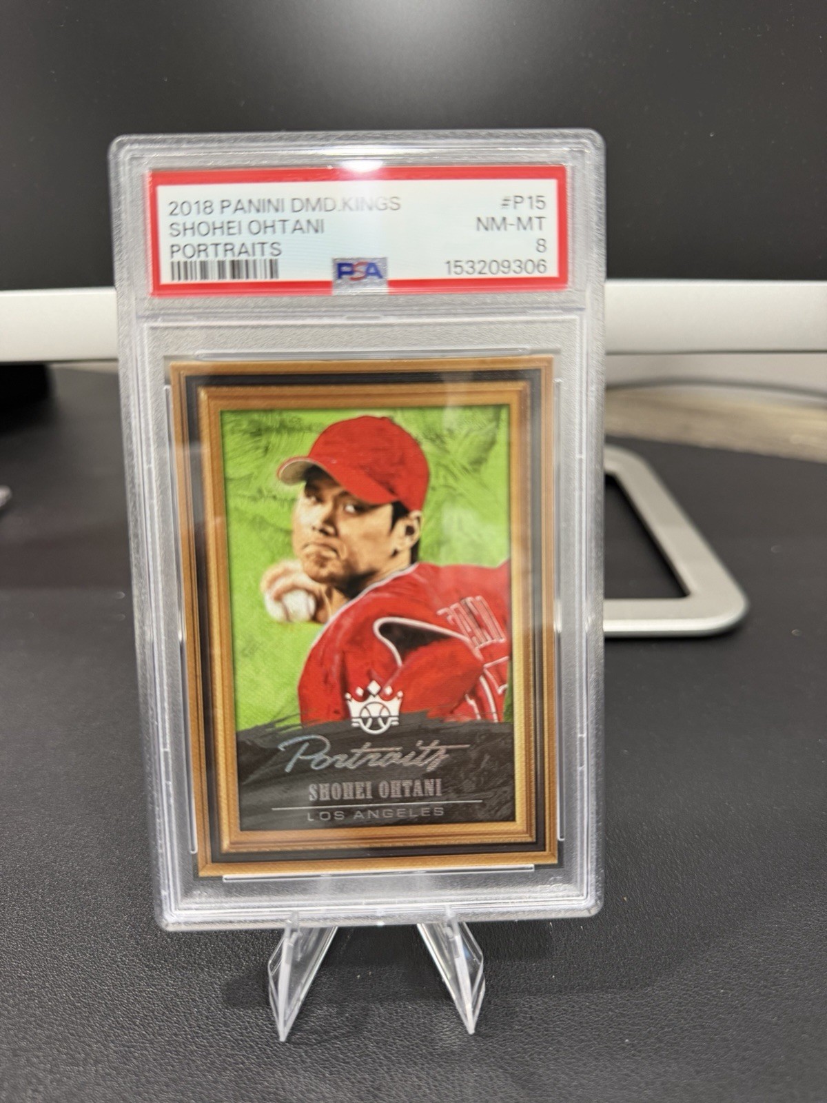 Panini 2018 Diamond Kings Portraits Shohei Ohtani RC #P15 PSA 8 Angels