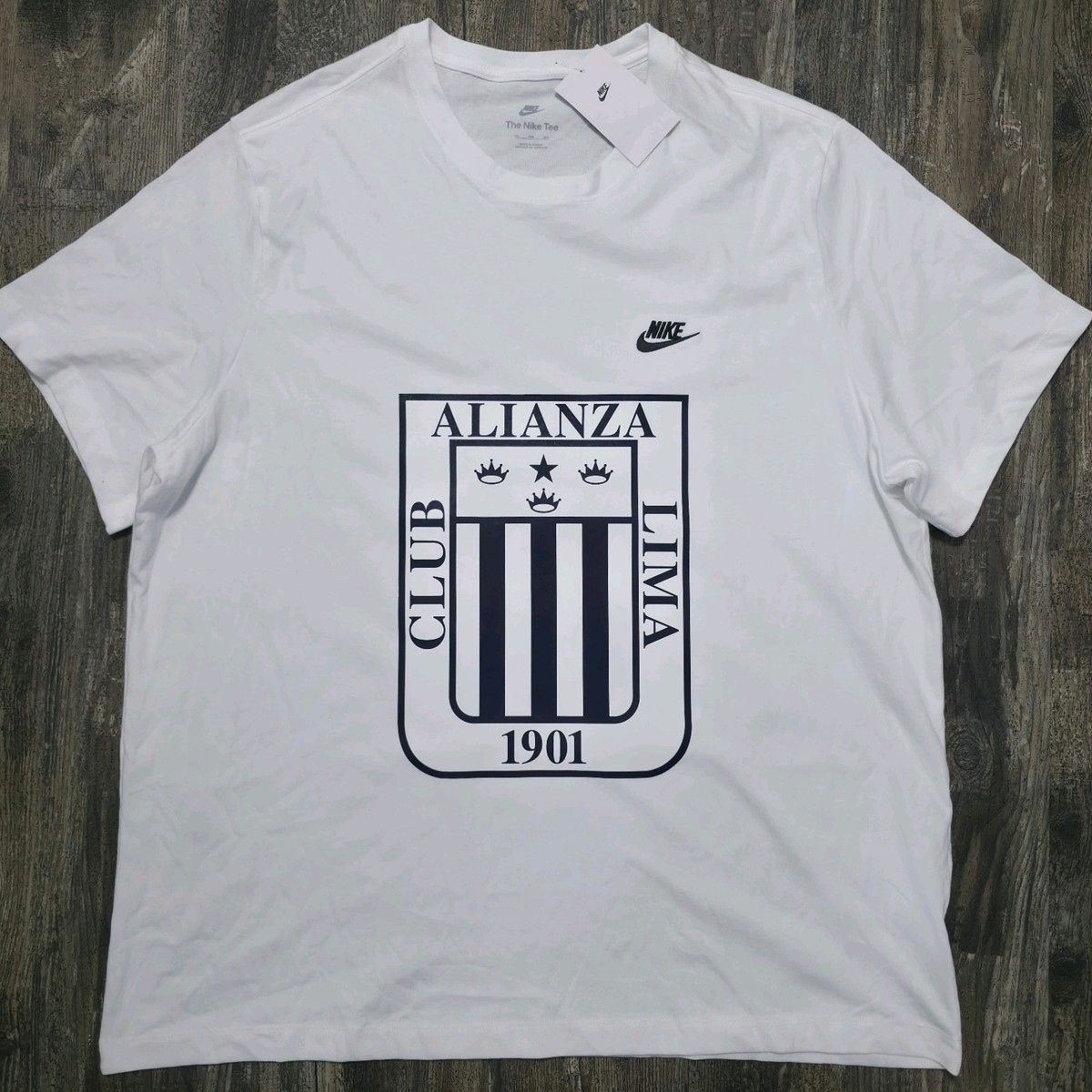 1901 Nike Alianza Lima Soccer T-Shirt Men 3XL White Peru Barcos
